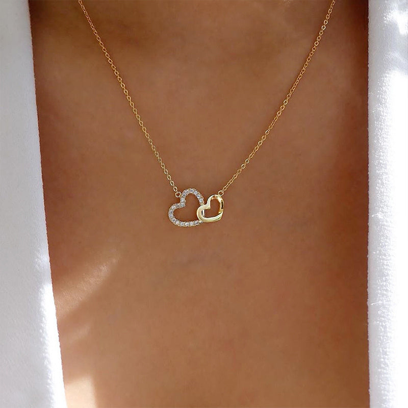 Love Double Peach Heart Pendant Chain - My Store