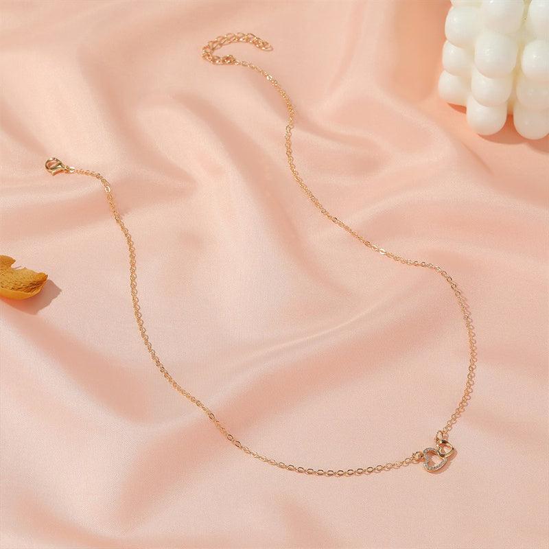 Love Double Peach Heart Pendant Chain - My Store