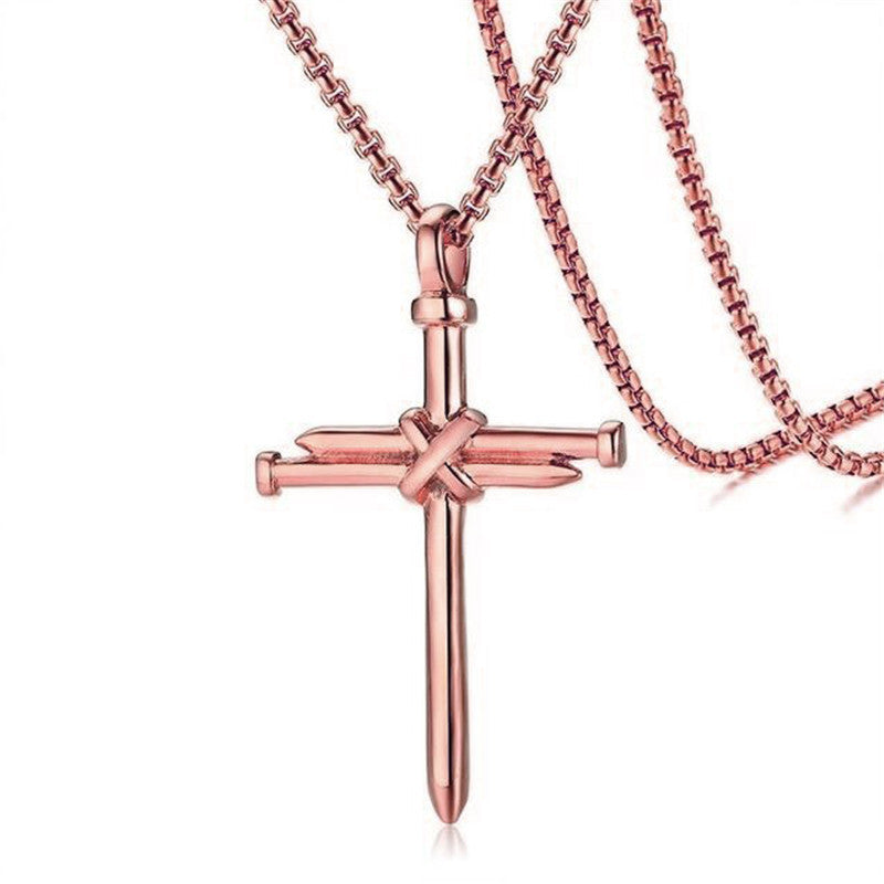 Steel Men's Iron Nail Cross Pendant - My Store